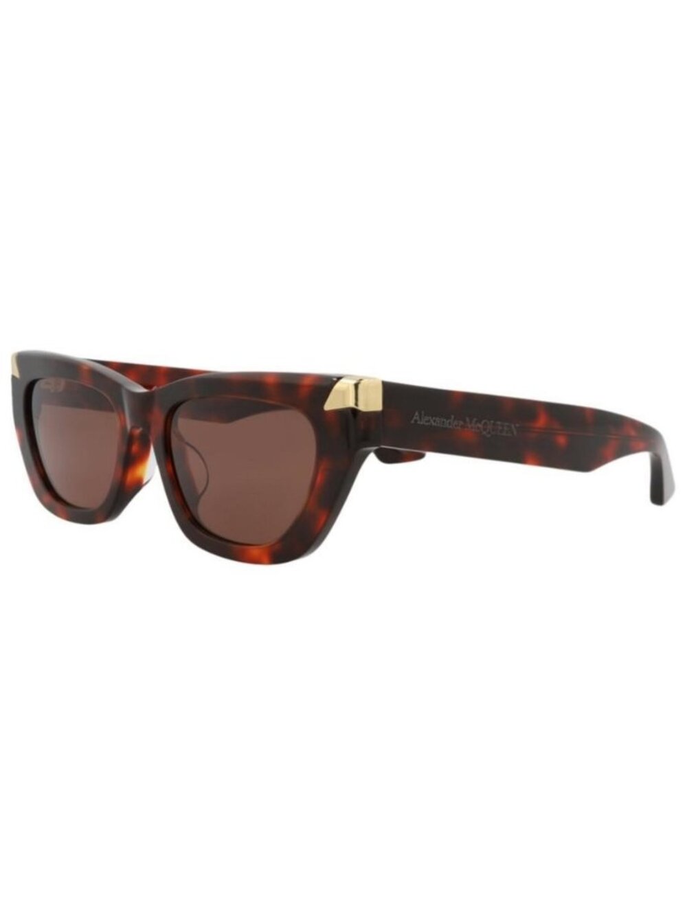 New Alexander McQueen Womens Cat Eye Havana Havana Brown Fashion Designer Sungla
